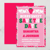 Aardbei Zoete Trouwdag Save The Date (Voorkant / Achterkant)