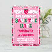 Aardbei Zoete Trouwfoto Save The Date (Staand voorkant)
