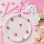 Aardbei zoete verjaardag papieren bordje (Feest)