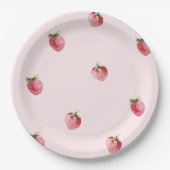Aardbei zoete verjaardag papieren bordje (Voorkant)