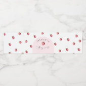 Aardbei zoete verjaardag waterfles etiket (Enkel label)