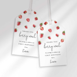 Aardbei zoete verjaardagsverpakkingslabel cadeaulabel