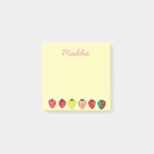 Aardbei zoetheid schattig fruit waterverf post-it® notes