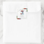 Aardbei Zomer Baby shower Bookplate Vierkante Sticker (Tas)