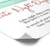 Aardbei Zomer Baby shower Late Night Luiers Poster (Hoek)