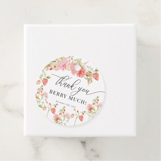 Aardbei | Zomer Bruiloft Feest Bedankjes Labels (In situ)