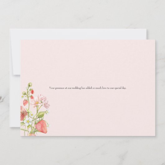 Aardbei | Zomer Bruiloft Feest  Bedankkaart (Achterkant)