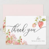 Aardbei | Zomer Bruiloftsontbijt  Bedankkaart (Voorkant / Achterkant)