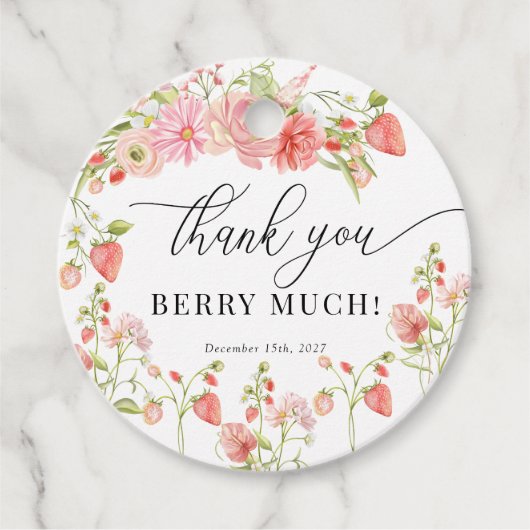 Aardbei | Zomer Bruiloftssalon  Bedankjes Labels (Voorkant)