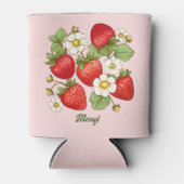 Aardbei zomer fruit aangepaste naam blikjeskoeler (Voorkant)