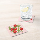 Aardbei zomer fruit aangepaste naam kartonnen onderzetters (Insitu)