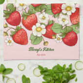 Aardbei zomer fruit aangepaste naam theedoek (Gevouwen)