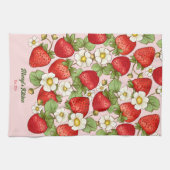 Aardbei zomer fruit aangepaste naam theedoek (Horizontaal)