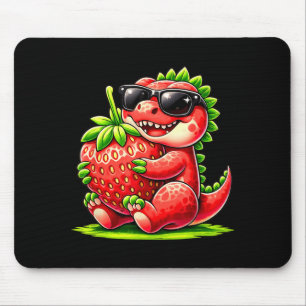 Aardbei Zomer Fruit Liefhebber Dinosaur T Rex Muismat