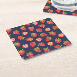 Aardbei Zomer Fruit patroon Kartonnen Onderzetters