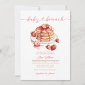 Aardbei Zomer Pannenkoek Baby Brunch Baby shower Kaart (Voorkant)