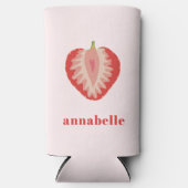 Aardbei zomer voornaam seltzer blikjeskoeler (Voorkant)