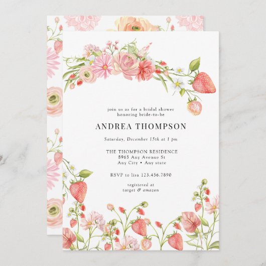 aardbei | Zomer Vrijgezellenfeest Kaart (Voorkant / Achterkant)