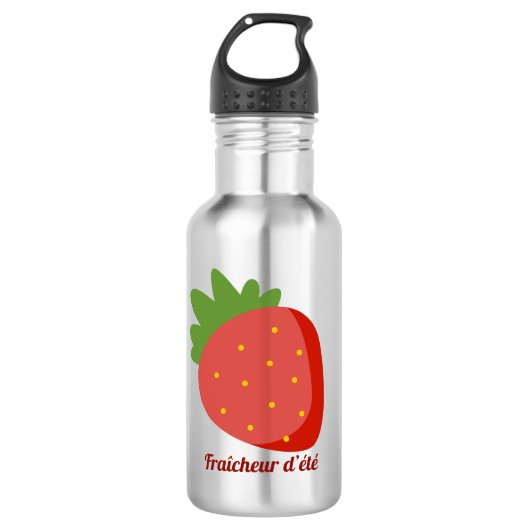 Aardbei Zomerfrisheid Waterfles (Voorkant)