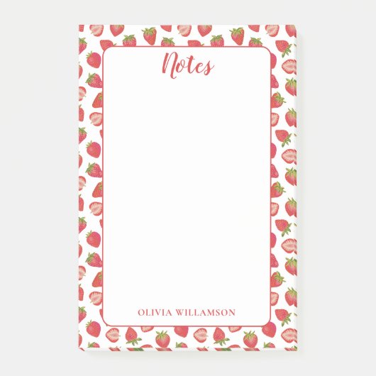 Aardbeiaantekeningen Memo Pad Post-it® Notes (Voorkant)