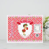Aardbeibaby Thema Rode Gingham Chipzak (Staand voorkant)