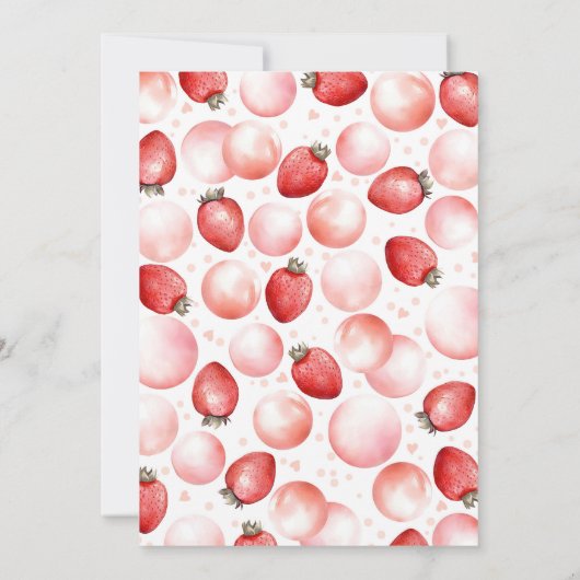 Aardbeiballonnen bessenzoet Baby shower Kaart (Achterkant)