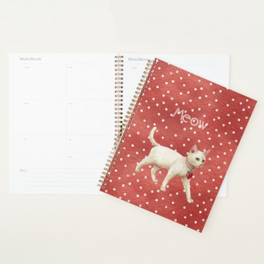 Aardbeibekoring Witte Kat Planner (Display)