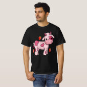 aardbeibessen koe schatje roze waterverf koe vruch t-shirt (Voorkant volledig)