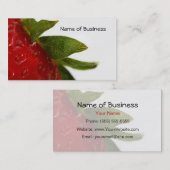 aardbeibladeren met bedrijfsnaam visitekaartje (Voorkant / Achterkant)