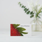 aardbeibladeren met bedrijfsnaam visitekaartje (Staand voorkant)