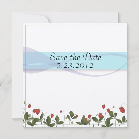 aardbeibloemen save the date (Voorkant)