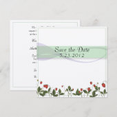 aardbeibloemen save the date (Voorkant / Achterkant)