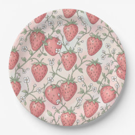 Aardbeibloesem Pastel Papieren Bordje