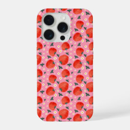 Aardbeibloesem Patroon iPhone 15 Pro Case
