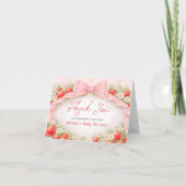 Aardbeiboog babyshower bedankje bedankkaart (Voorkant)