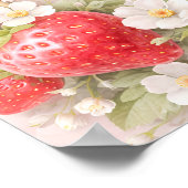 Aardbeiboog Coquette Baby Shower Welkom Poster (Hoek)