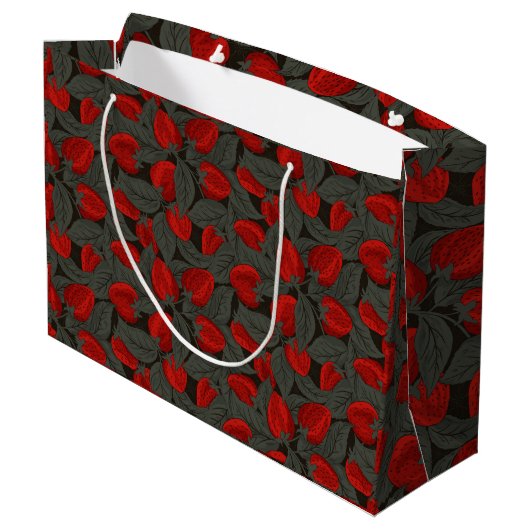 Aardbeicadeautasche Groot Cadeauzakje (Achterkant Gekanteld)