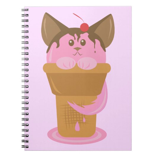 Aardbeice Cream Cat Notitieboek (Voorkant)