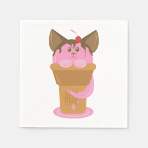 Aardbeice Cream Cat Servet