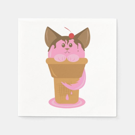 Aardbeice Cream Cat Servet (Voorkant)