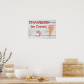 Aardbeice crème poster (Keuken)