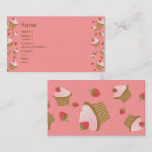 aardbeichocolade Cupcakes Visitekaartje (Voorkant / Achterkant)