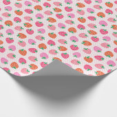 Aardbeicontroles - Roze en Rood Cadeaupapier (Hoek)