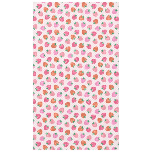 Aardbeicontroles - Roze en Rood Tafelkleed (Voorkant)