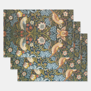Aardbeidieven door William Morris, Vintage Kunst Inpakpapier Vel