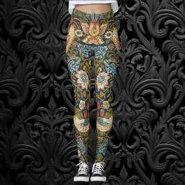 Aardbeidieven door William Morris, Vintage Kunst Leggings
