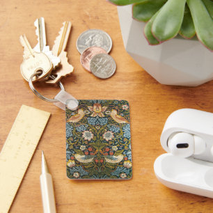 Aardbeidieven door William Morris, Vintage Kunst Sleutelhanger