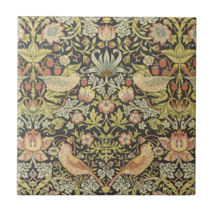 Aardbeidieven door William Morris, Vintage Kunst Tegeltje