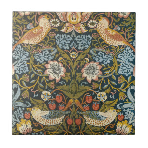 Aardbeidieven door William Morris, Vintage Kunst Tegeltje
