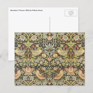 Aardbeidieven van William Morris, Vintage Kunst Briefkaart